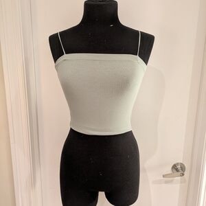 American Eagle Outfitters Light Green Ribbed Tank Top